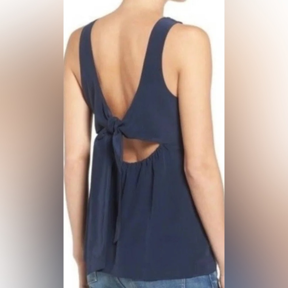 Madewell 100% silk Tie back Cutout Tank Top